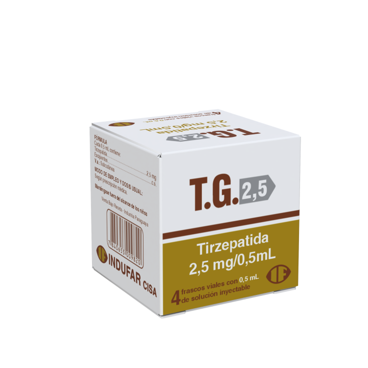 T.G. 2,5 Tirzepatida 2,5 Mg/0,5 mL Solución Inyectable Sin Jeringa - Cont. 4 Viales