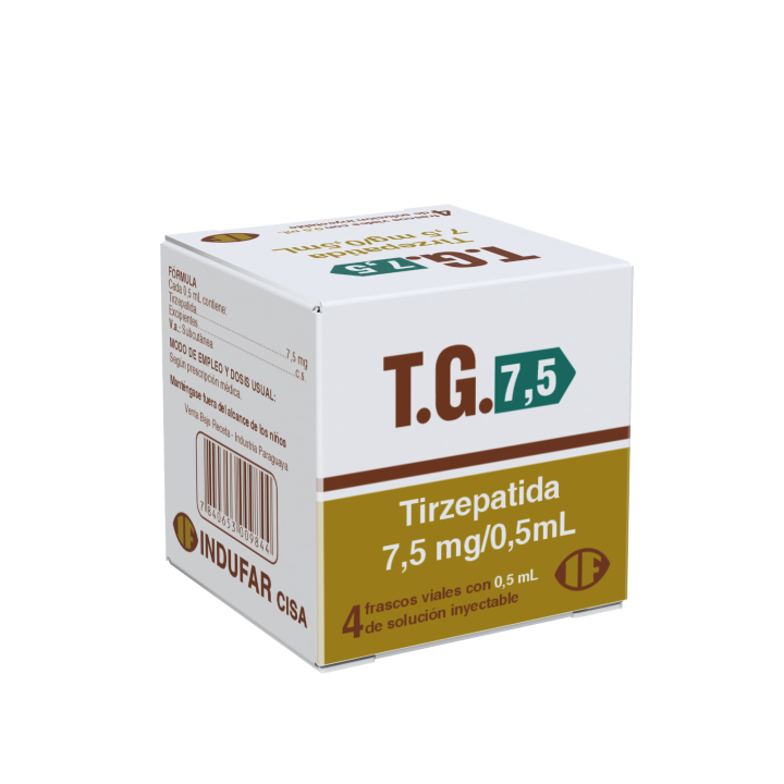 T.G. 7,5 Tirzepatida 7,5 Mg/0,5 mL Solución Inyectable Sin Jeringa - Cont. 4 Viales