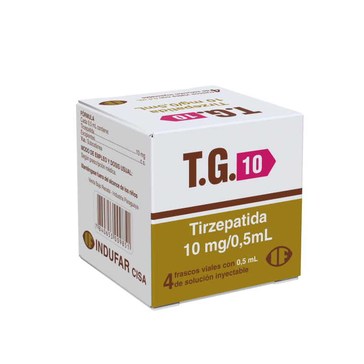 T.G. 10 Tirzepatida 10 Mg/0,5 mL Solución Inyectable Sin Jeringa - Cont. 4 Viales