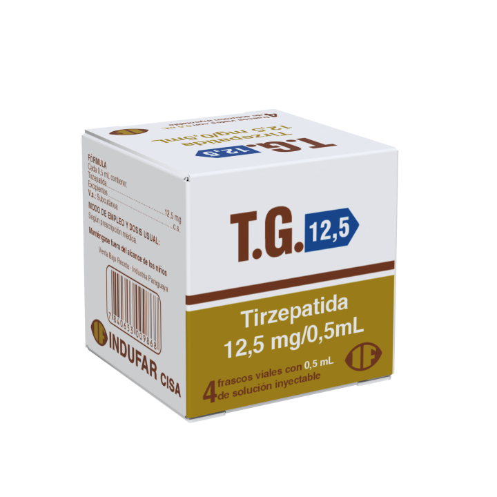T.G. 12,5 Tirzepatida 12,5 Mg/0,5 mL Solución Inyectable Sin Jeringa - Cont. 4 Viales