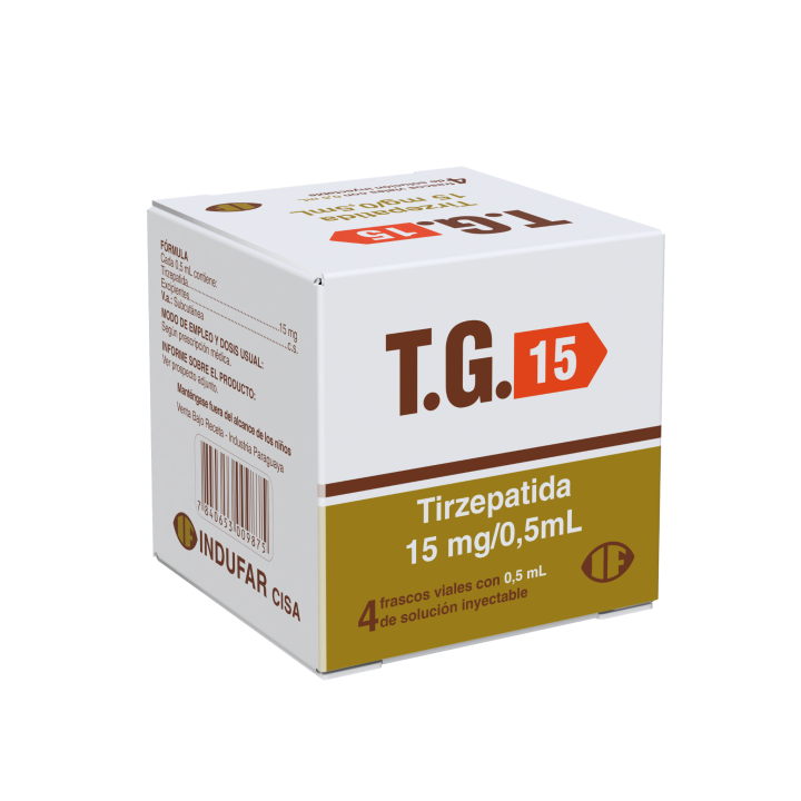 T.G. 15 Tirzepatida 15 Mg/0,5 mL Solución Inyectable Sin Jeringa - Cont. 4 Viales